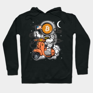 Astronaut Scooter Bitcoin BTC Coin To The Moon Crypto Token Cryptocurrency Blockchain Wallet Birthday Gift For Men Women Kids Hoodie